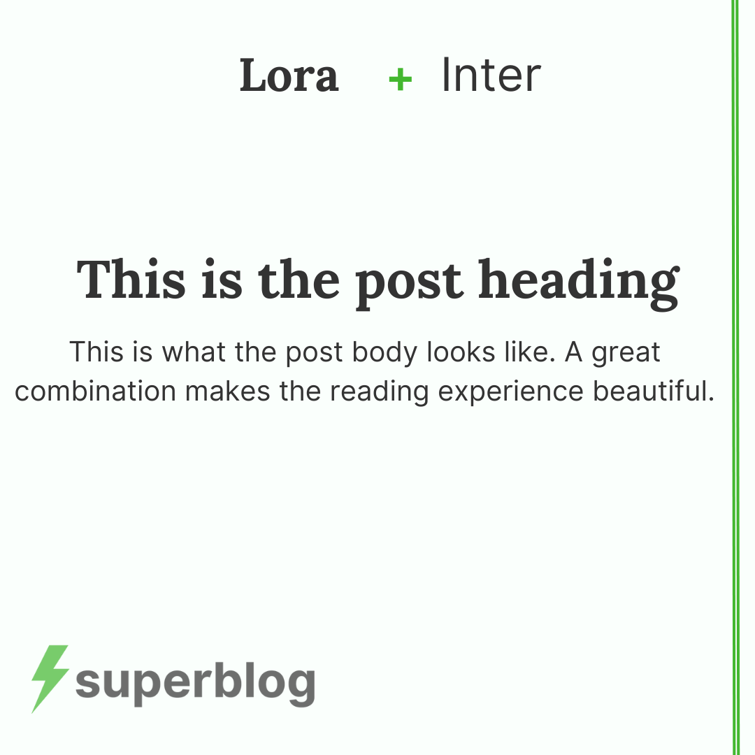 Lora + Inter font combination